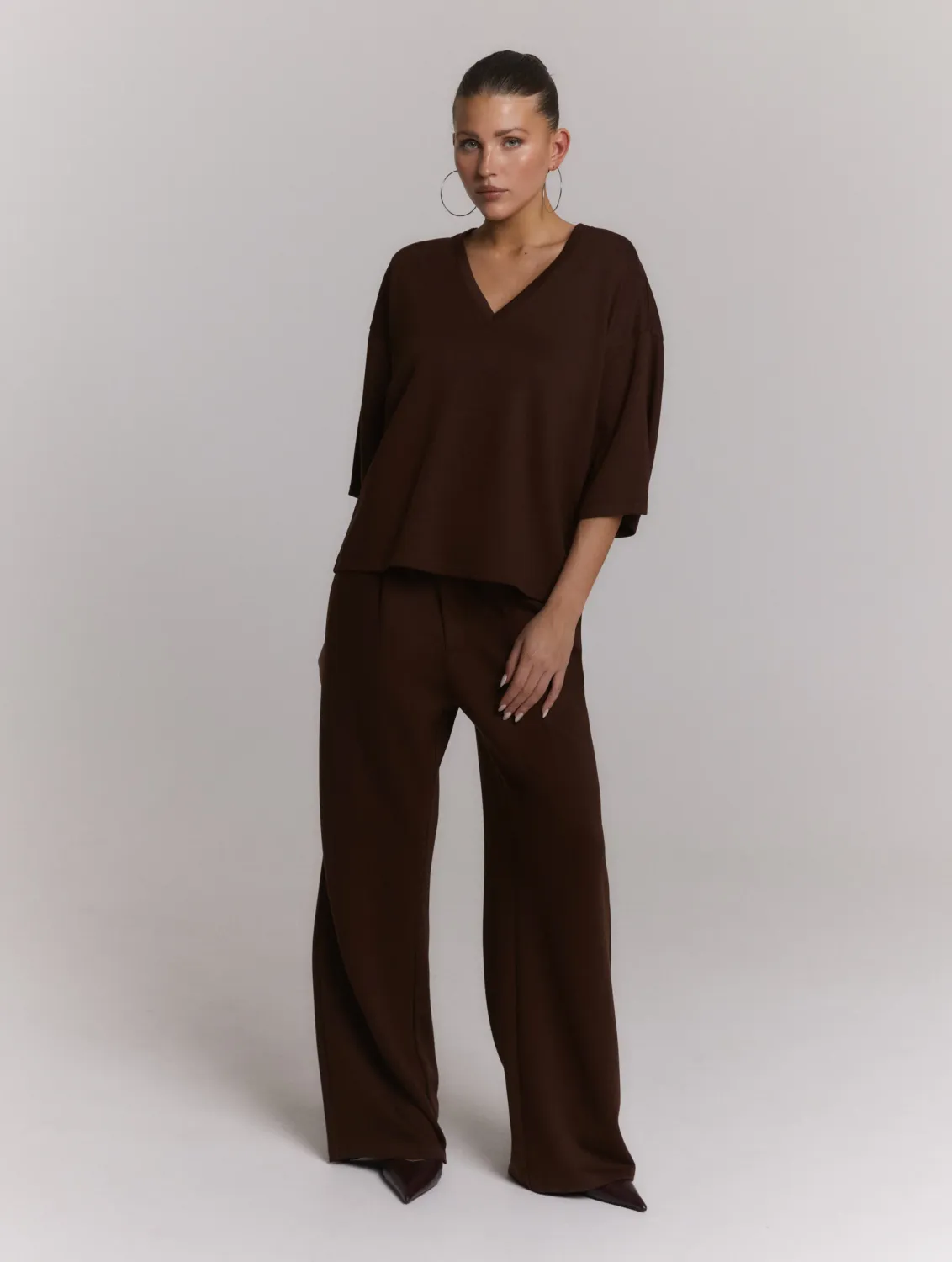 Refined PUCK PANTS R2608162042 choc brown