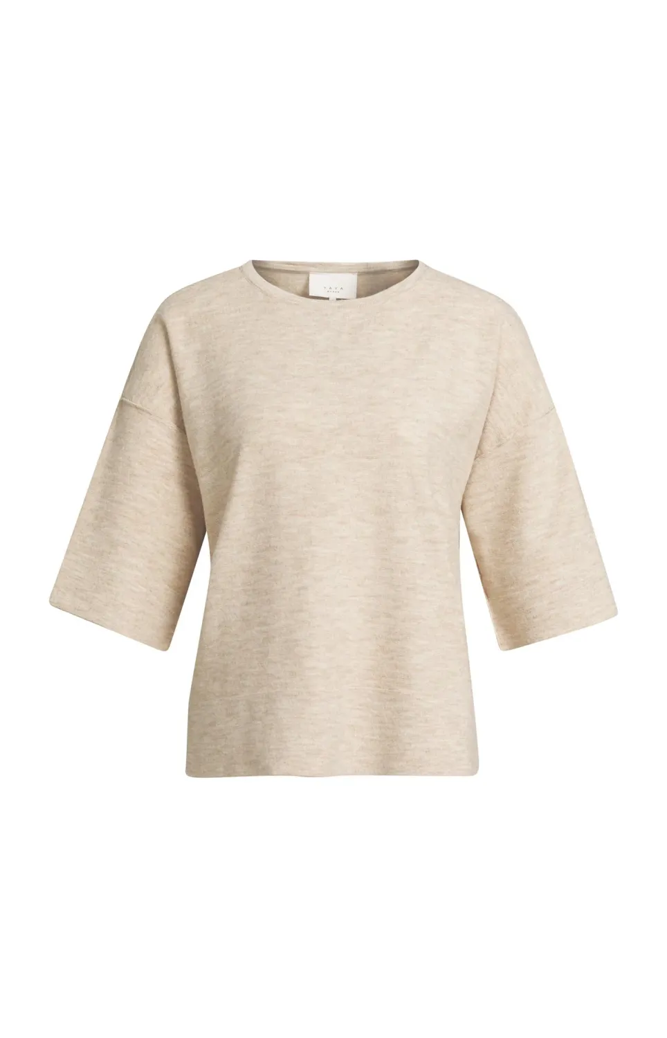 YaYa Oversized gebreid t-shirt 01-000621-608 BEIGE MELANGE