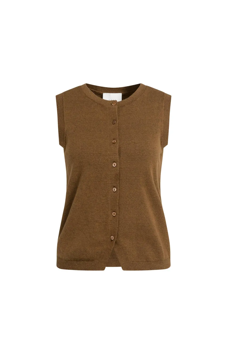 YaYa Geweven gilet met overslageffe 01-521009-608 TEAK BROWN YaYa Geweven gilet met overslageffe 01-521009-608 TEAK BROWN