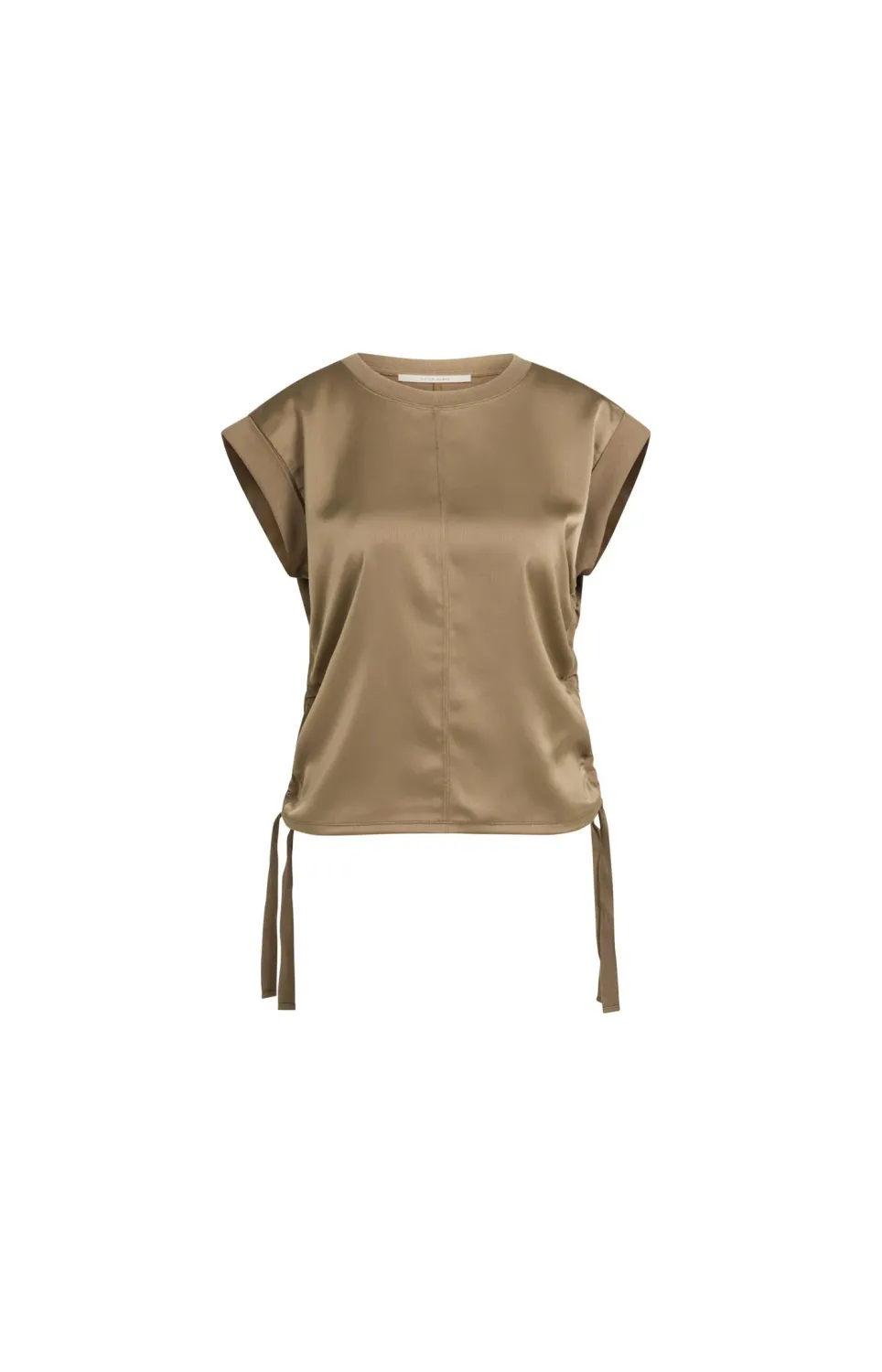 YaYa Top van stofmix met koordjes 01-709405-608 TEAK BROWN