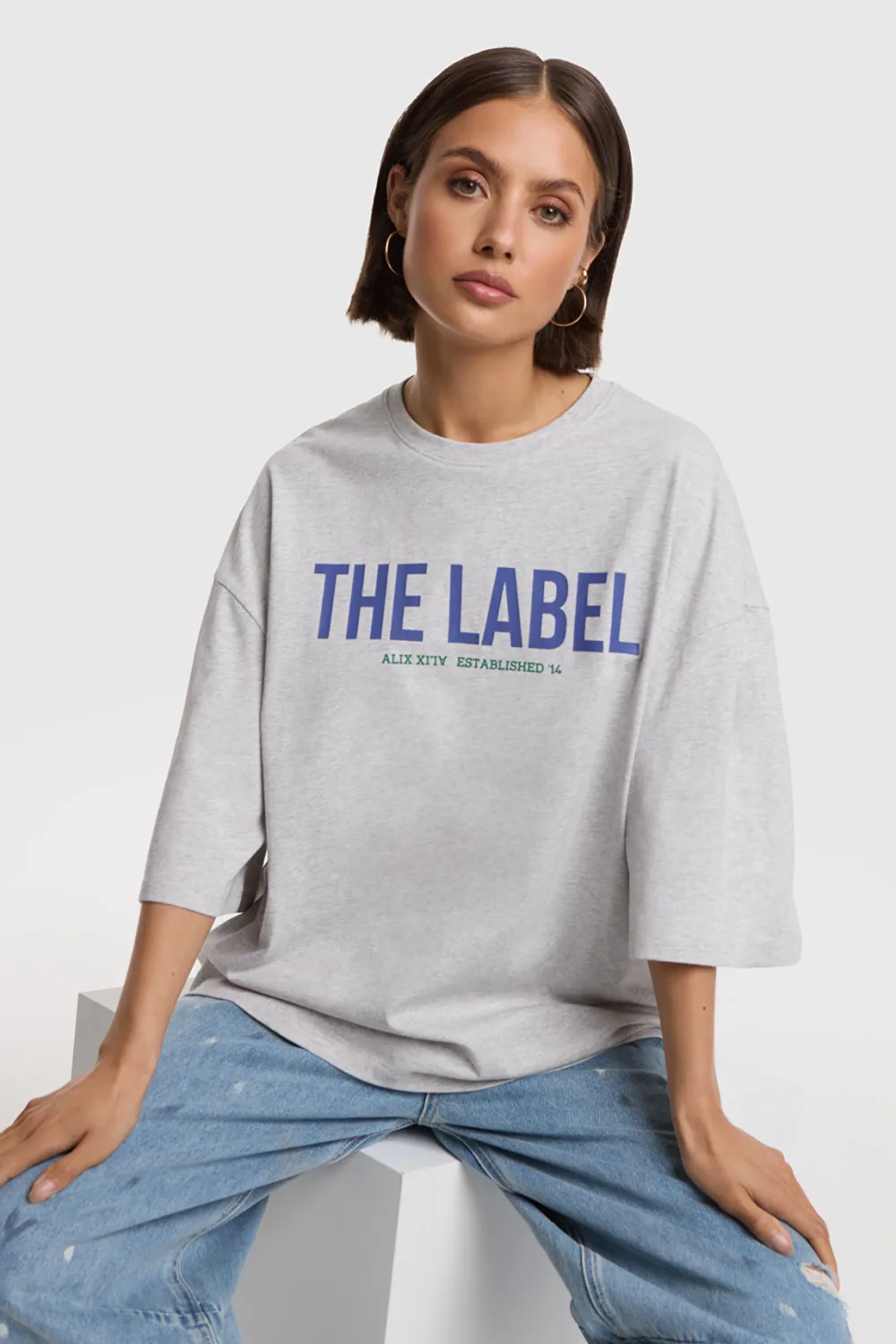 Alix the Label THE LABEL OVERSIZED T-SHIRT 2608819959 light grey melange