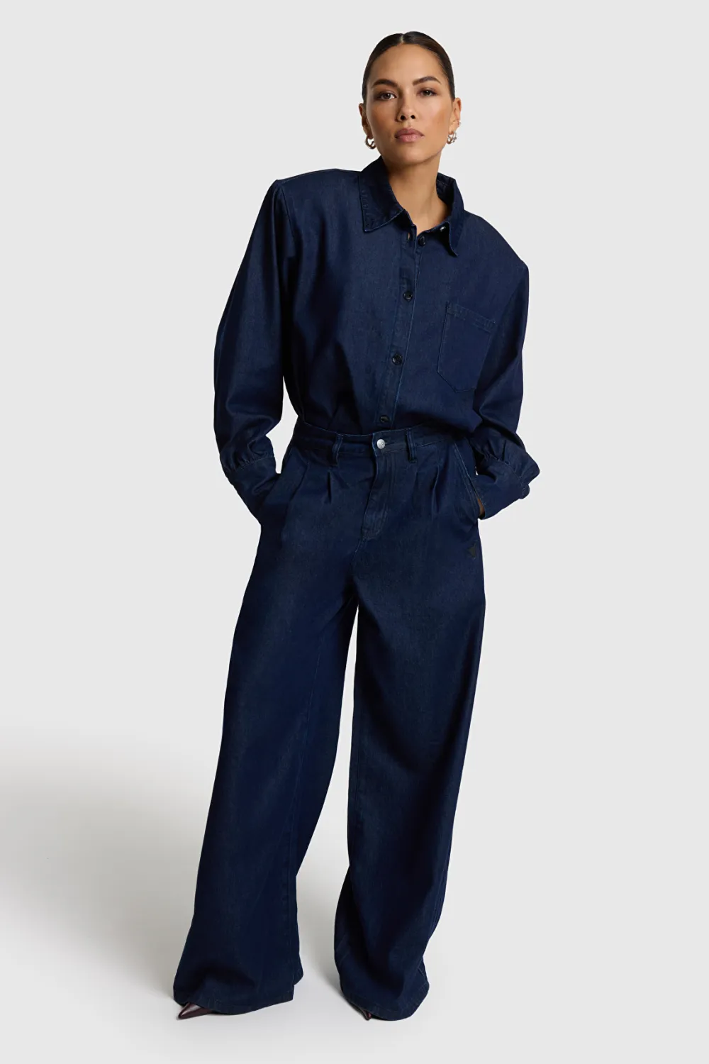 Alix the Label WIDE LEG DENIM PANTS 2608198902 indigo denim