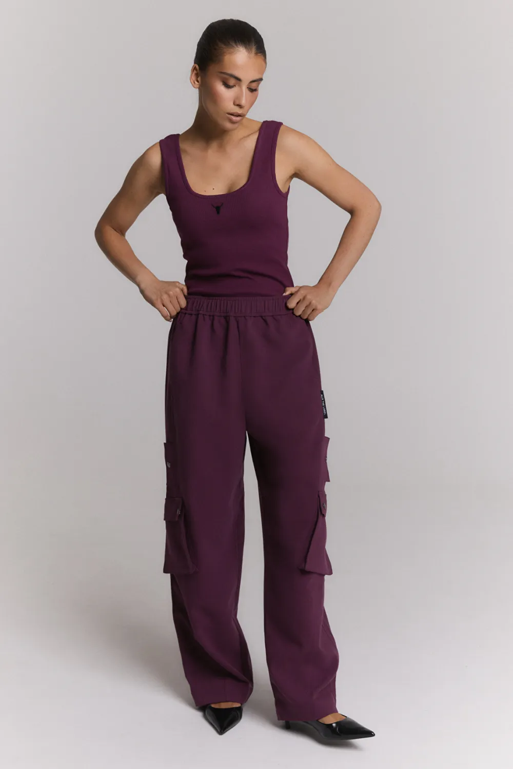 Alix the Label CARGO PANTS 2608121852 aubergine
