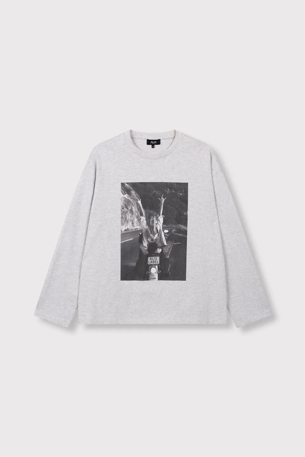 Alix the Label PHOTO LONGSLEEVE T-SHIRT 2608882960 soft grey melange Alix the Label PHOTO LONGSLEEVE T-SHIRT 2608882960 soft grey melange
