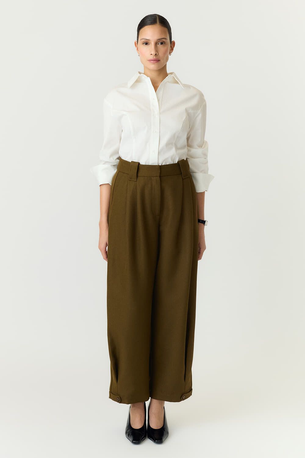99999 - Algemene gro YASCOLERA MW ANKLE PANT S. 26041716 Dark Olive