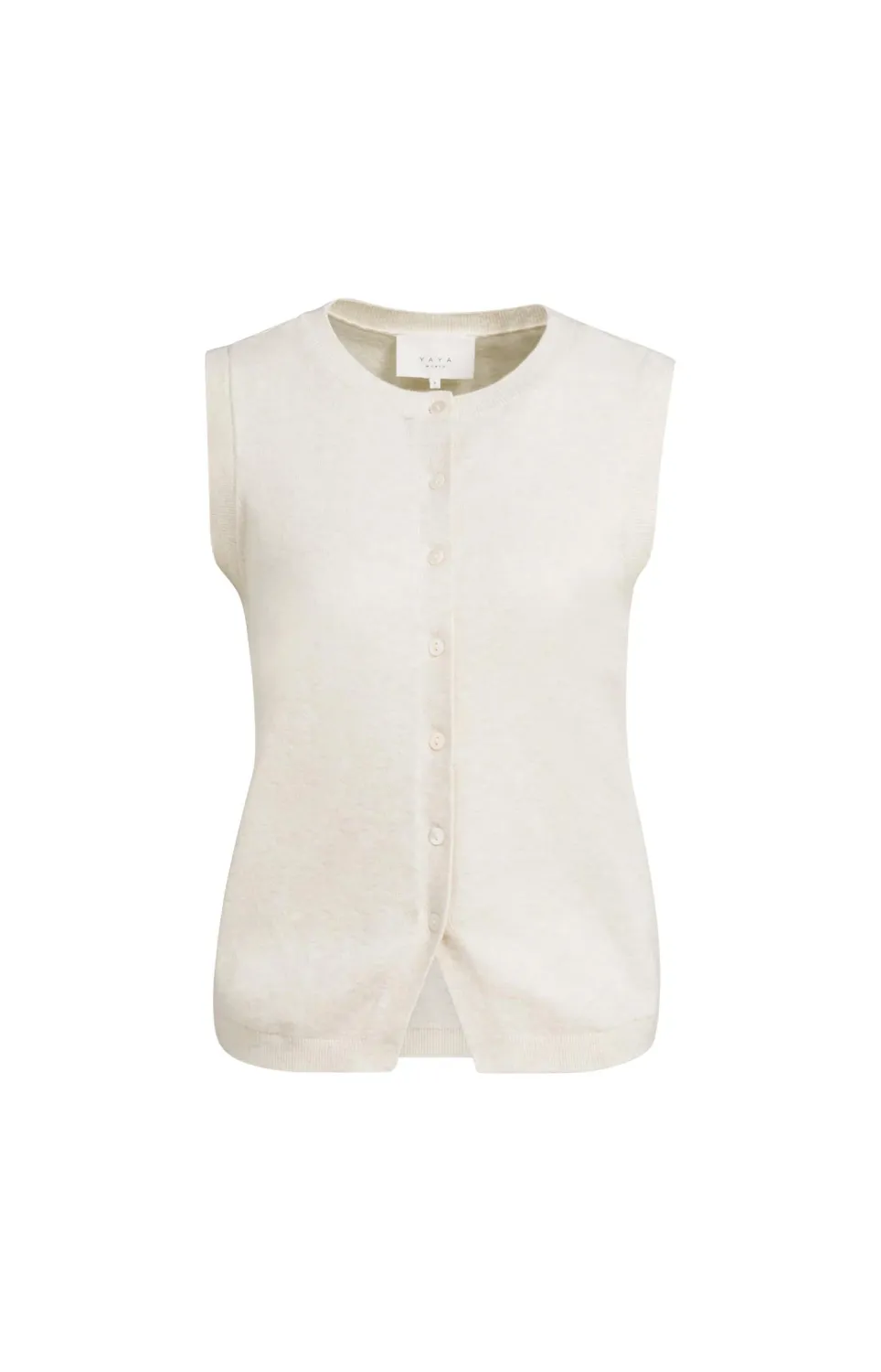 YaYa Gebreide spencer met knopen 01-010170-608 OFF WHITE MELANGE