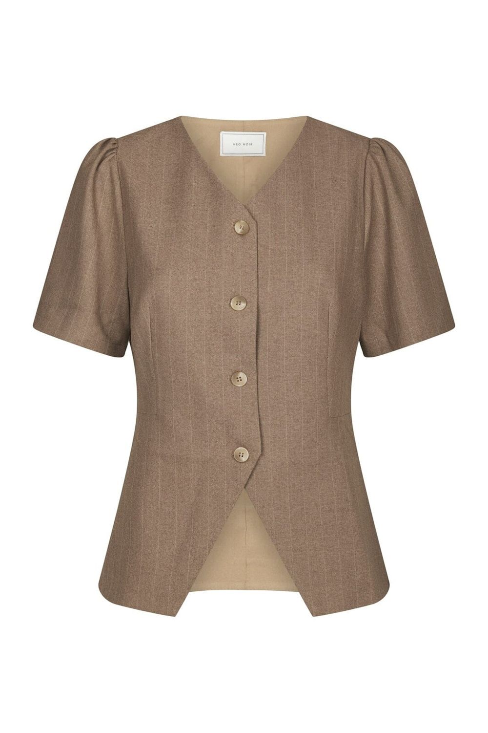 Neo Noir Jules Pinstripe Blouse 163592 Taupe