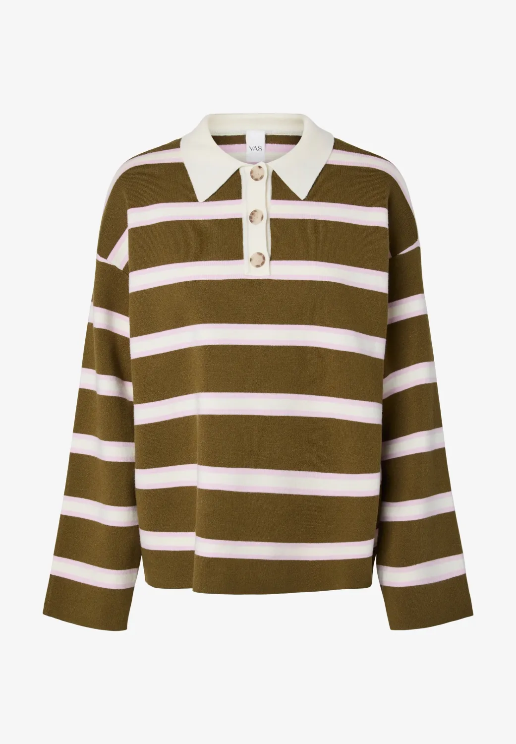 99999 - Algemene gro YASISABELL LS POLO KNIT PULLOVER S.: 26040272 Fir Green/W.