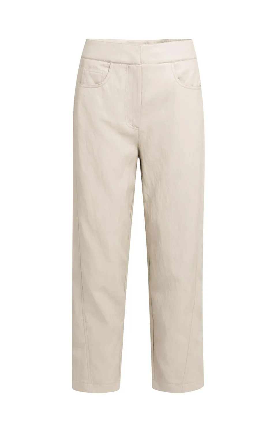 YaYa Kunstleren broek met wortelmod 01-309289-608 TEAK BROWN YaYa Kunstleren broek met wortelmod 01-309289-608 TEAK BROWN