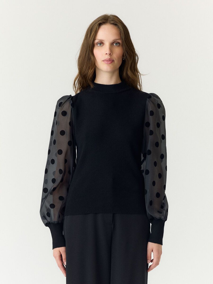 Y.A.S. YASDOTME LS KNIT PULLOVER S. 26024389 Black
