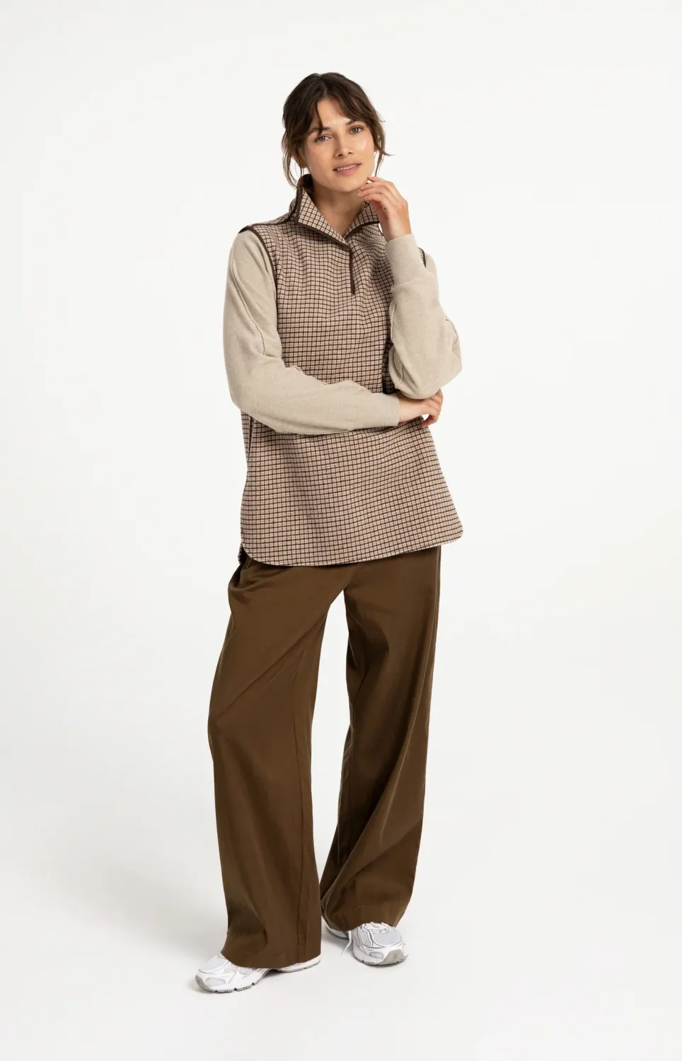 YaYa Trui met boothals en lange mou 01-000622-608 PURE CASHMERE BROWN