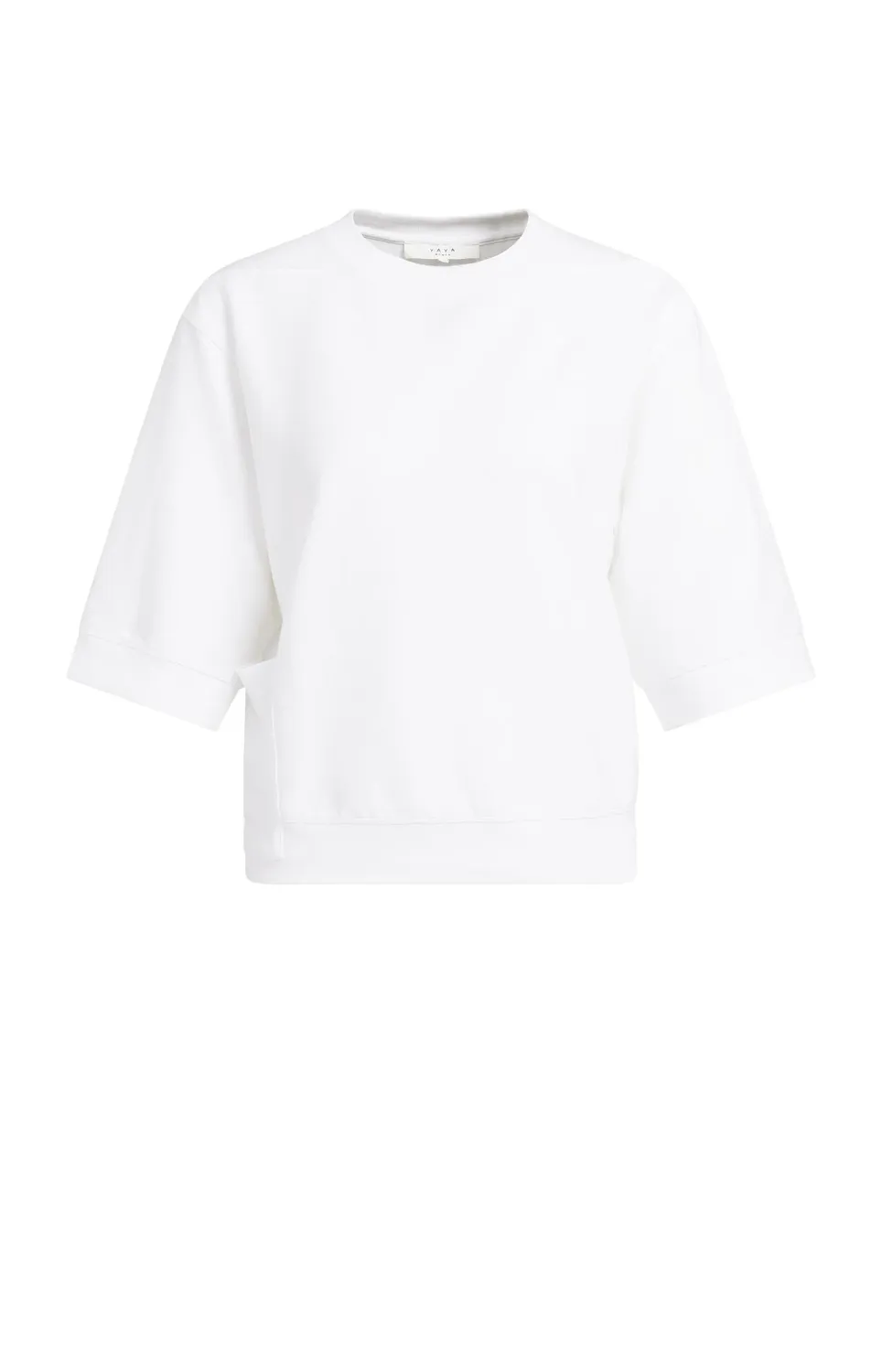 YaYa Trui met korte mouwen en ribbo 01-709407-608 PURE WHITE