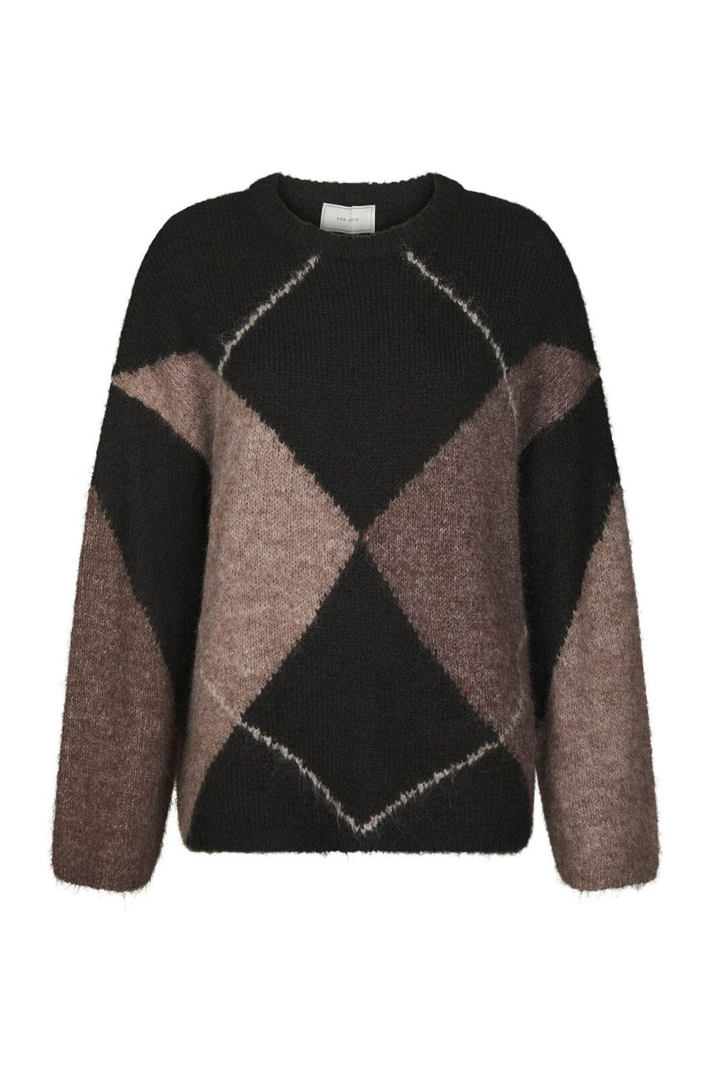 Neo Noir Inga Check Fluff Knit Blouse 165205 Dark brown Neo Noir Inga Check Fluff Knit Blouse 165205 Dark brown