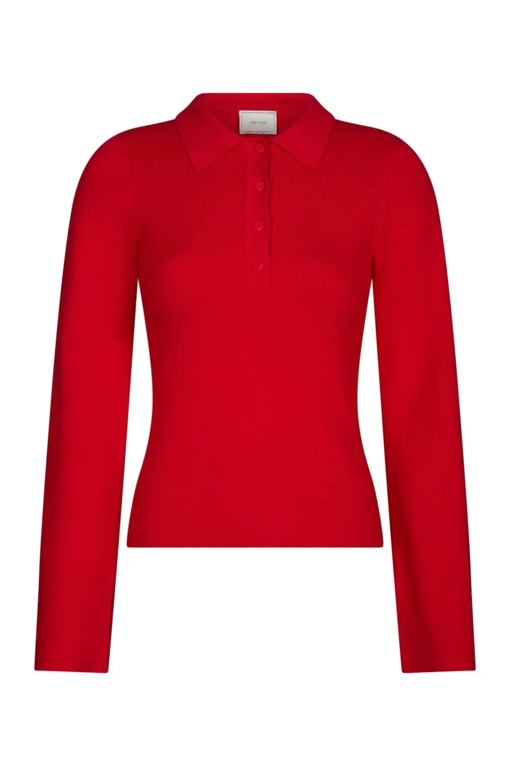 Neo Noir Fannya LS Solid Knit Polo 169864 Red