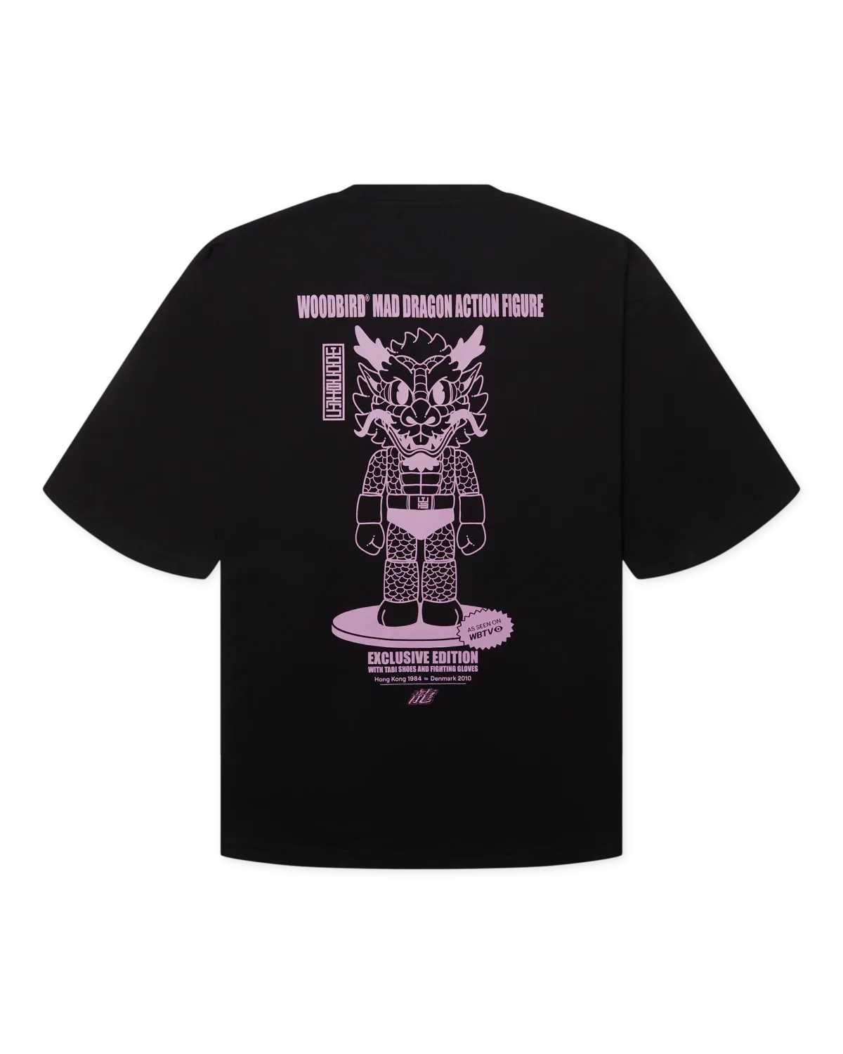 Woodbird Boxy fit Tee with a large 'Mad Drago 2636-405 Black