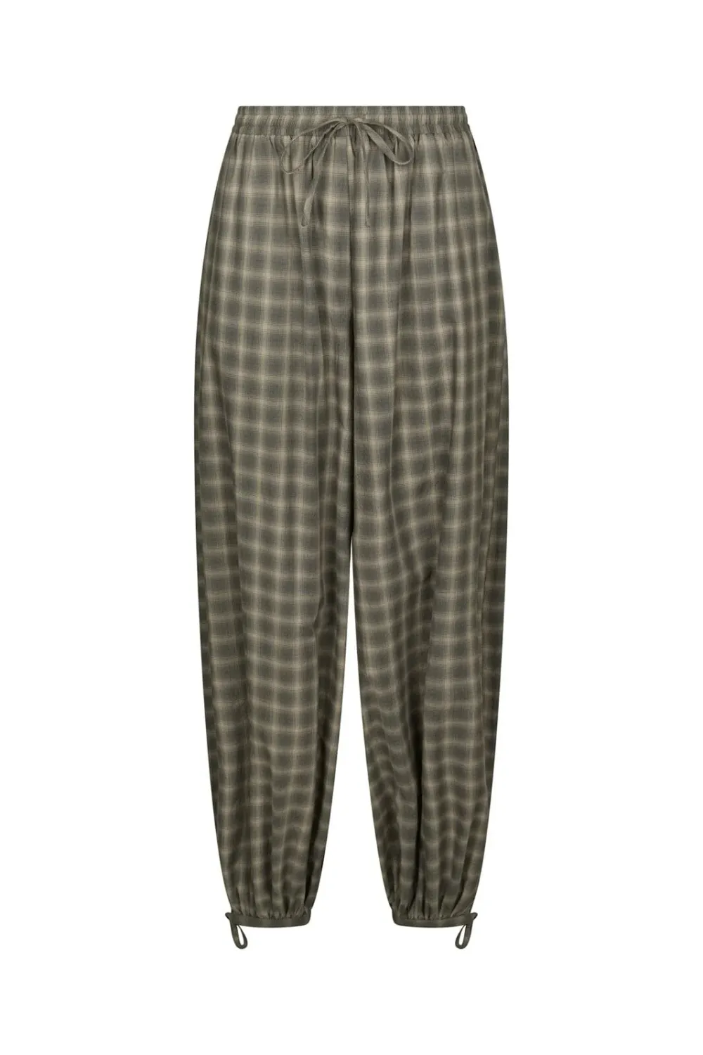 Neo Noir Roxane Balloon Checked Pants 169630 Dusty army