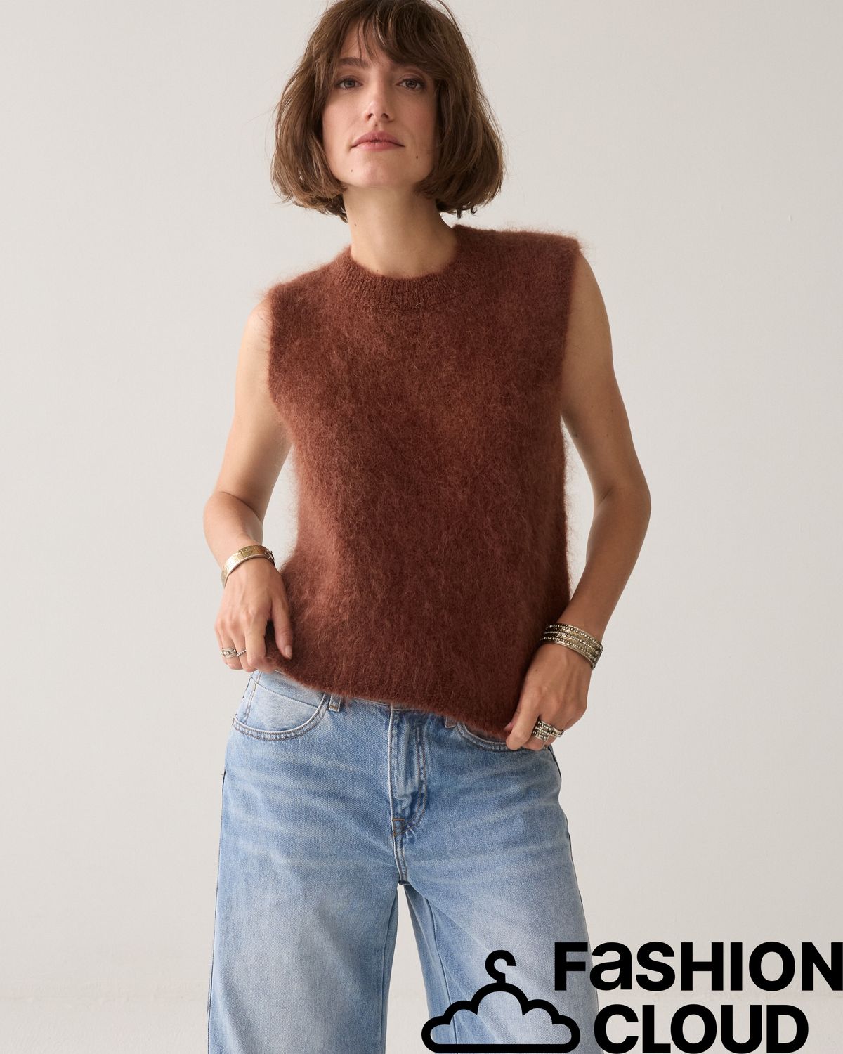 Summum Woman Spencer Kid mohair knit 7s8022-70089 757