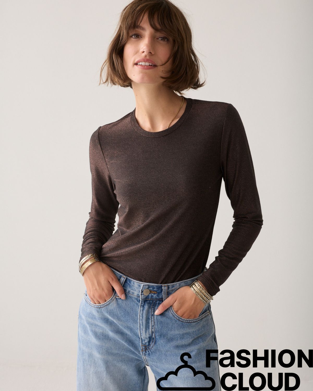 Summum Woman Basic tee Soft lurex jersey 3s5170-30644 754