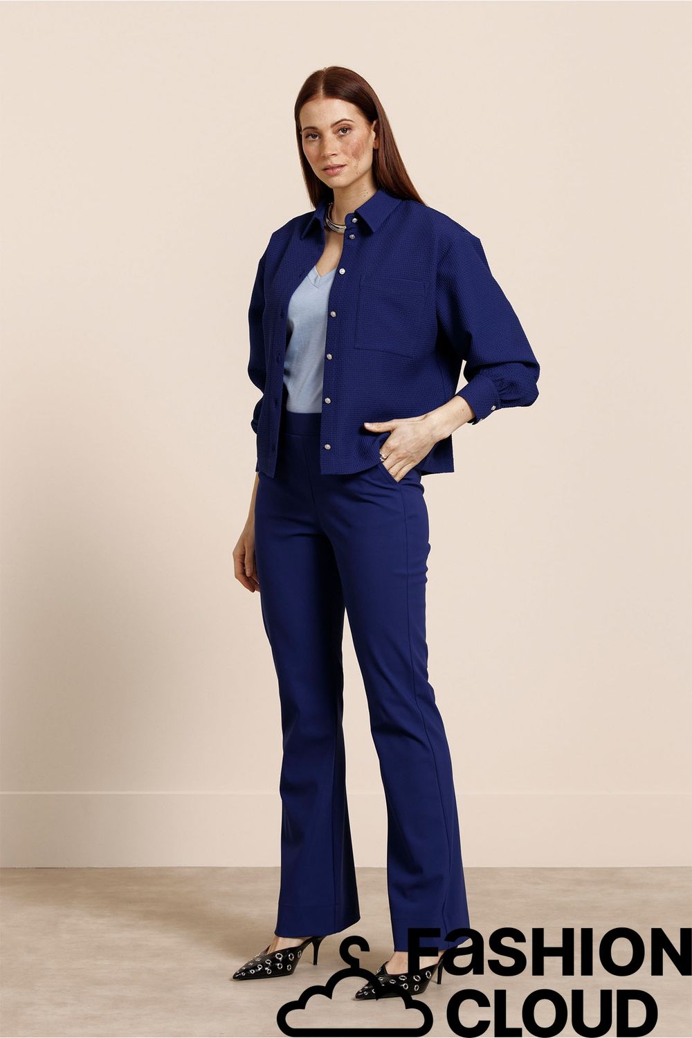 Studio Anneloes Fiore vneck t-shirt 14134 sky blue