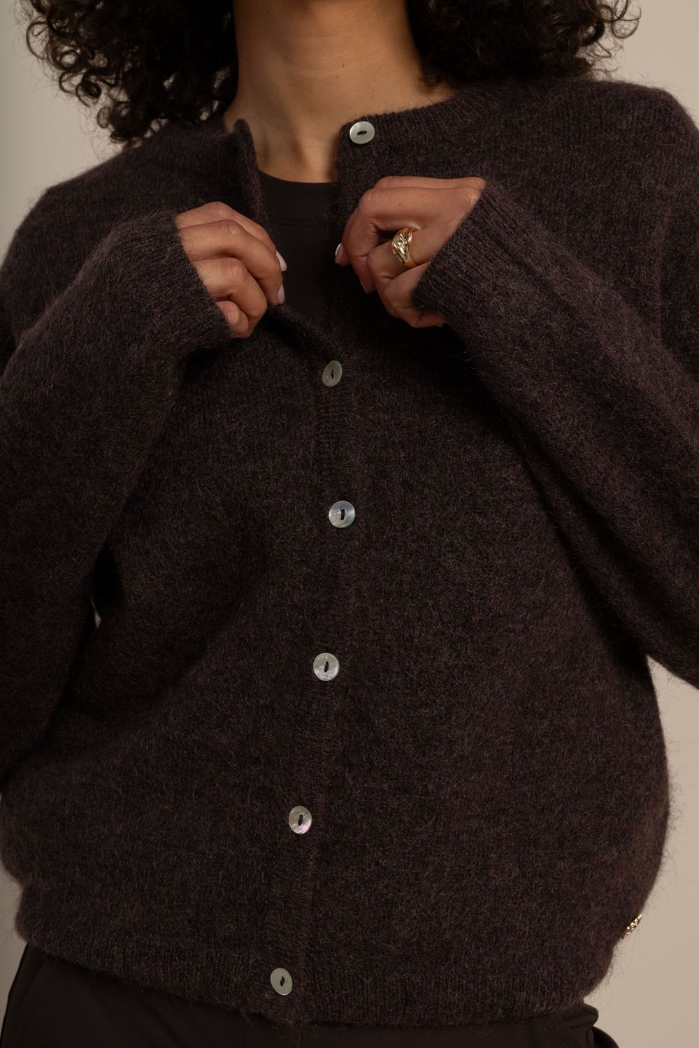 Studio Anneloes Bibi cardigan 91545 espresso