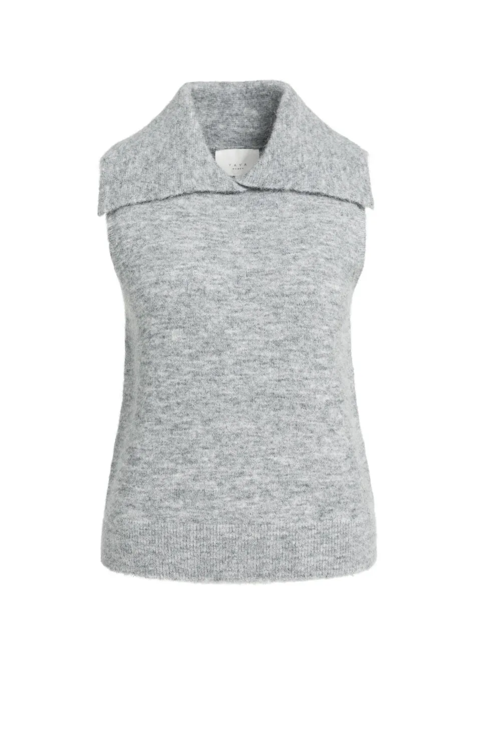 YaYa Mouwloze trui met kraag 01-000637-609 MEDIUM GREY MELANGE