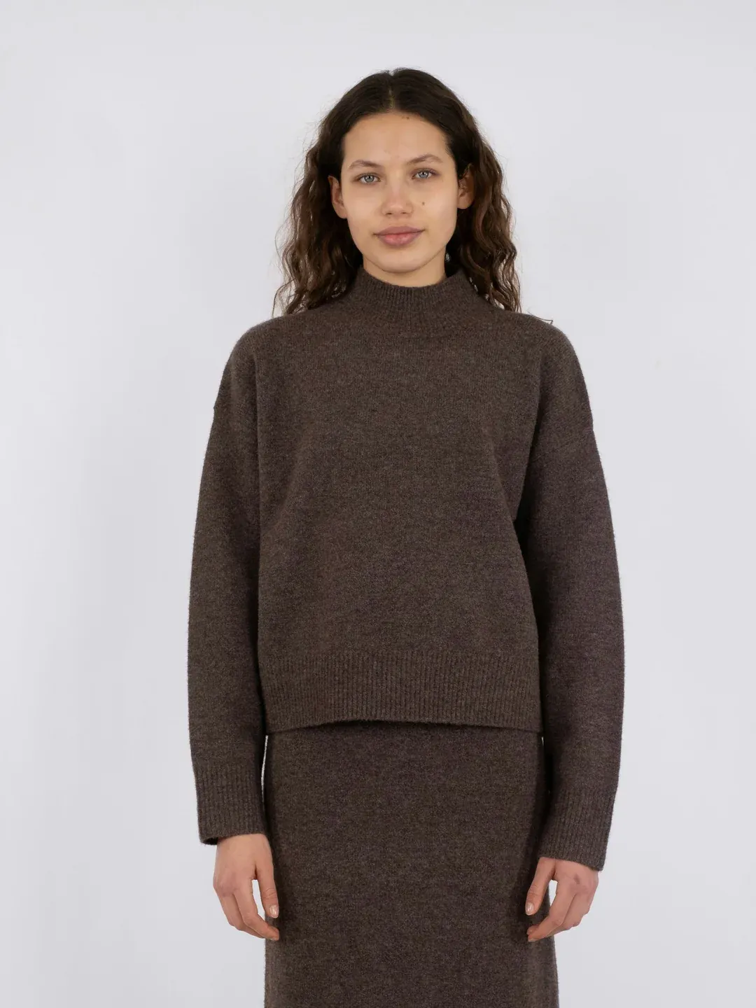 Neo Noir Paulina Knit Blouse 159703 Brown Melange