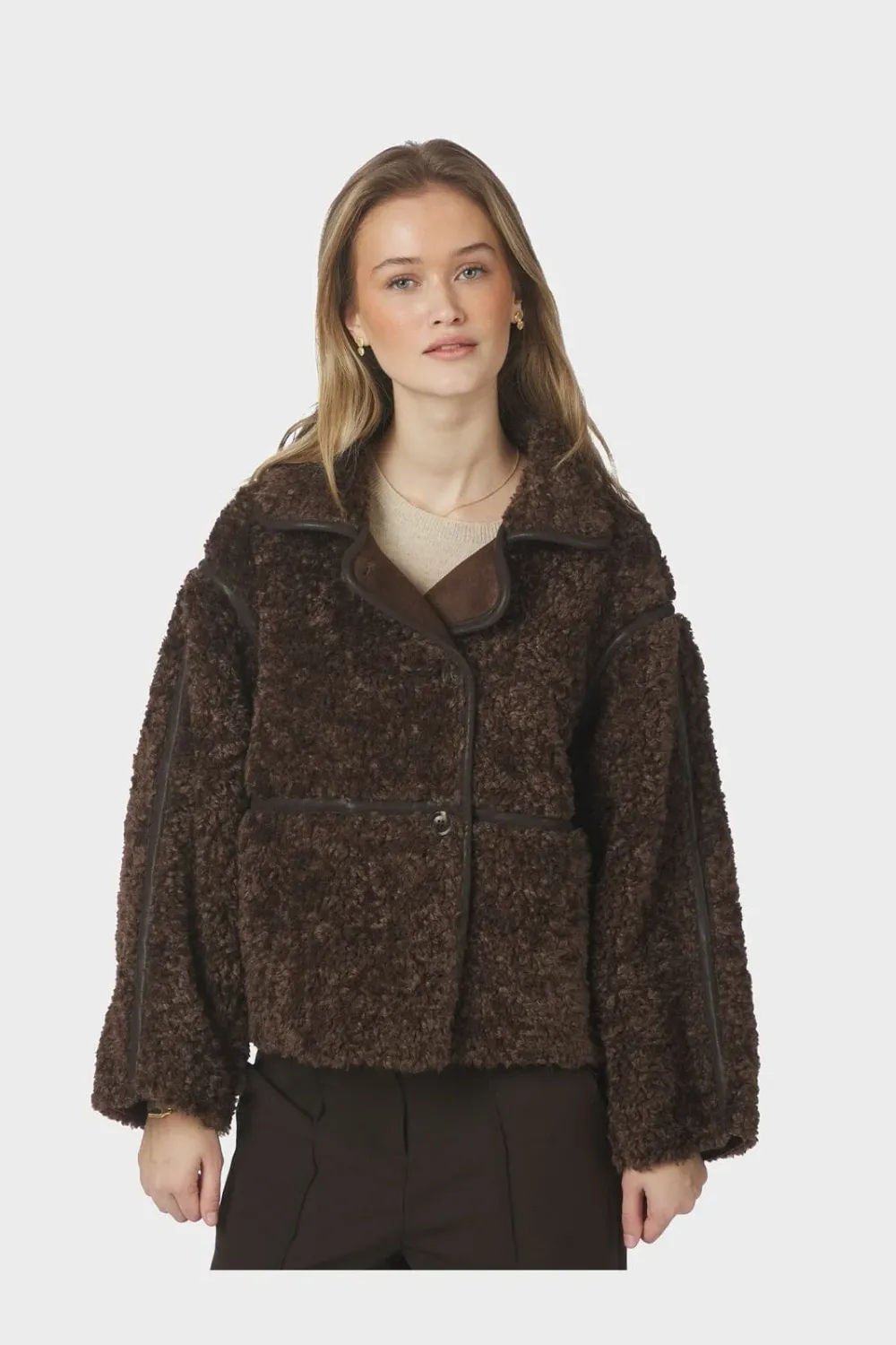 Neo Noir Castor Faux Fur Jacket 164862 Dark brown
