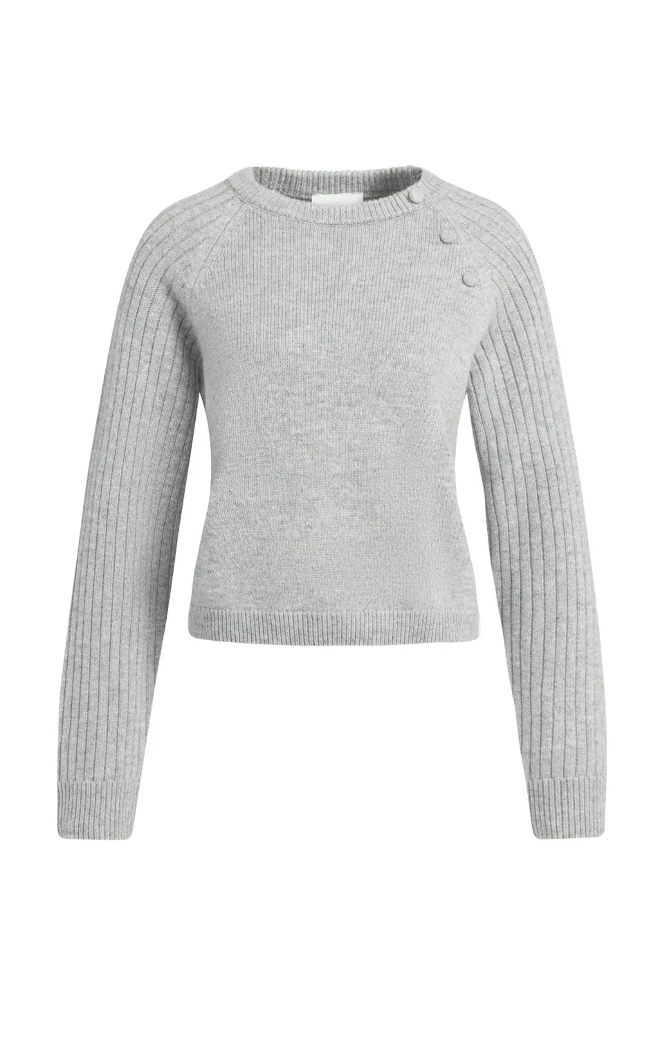 YaYa Trui met ribboorden aan de mou 01-000641-609 MEDIUM GREY MELANGE