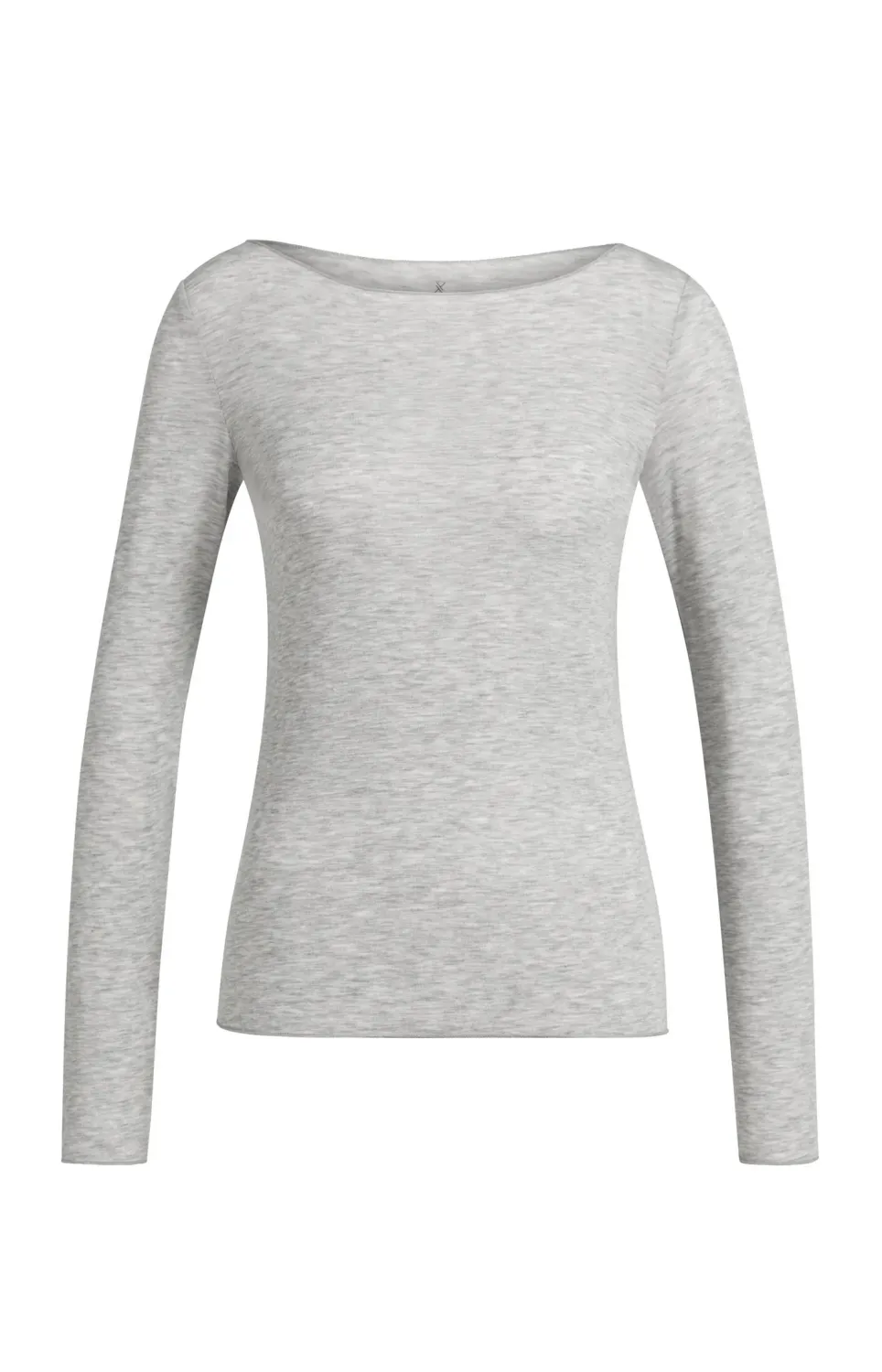 YaYa Top met lange mouwen en ronde 01-709439-609 MEDIUM GREY MELANGE