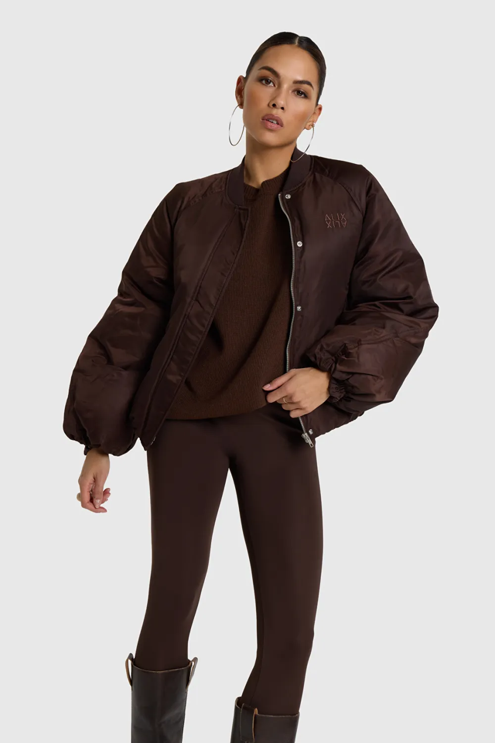 Alix the Label NYLON JACKET 2608513886 deep brown