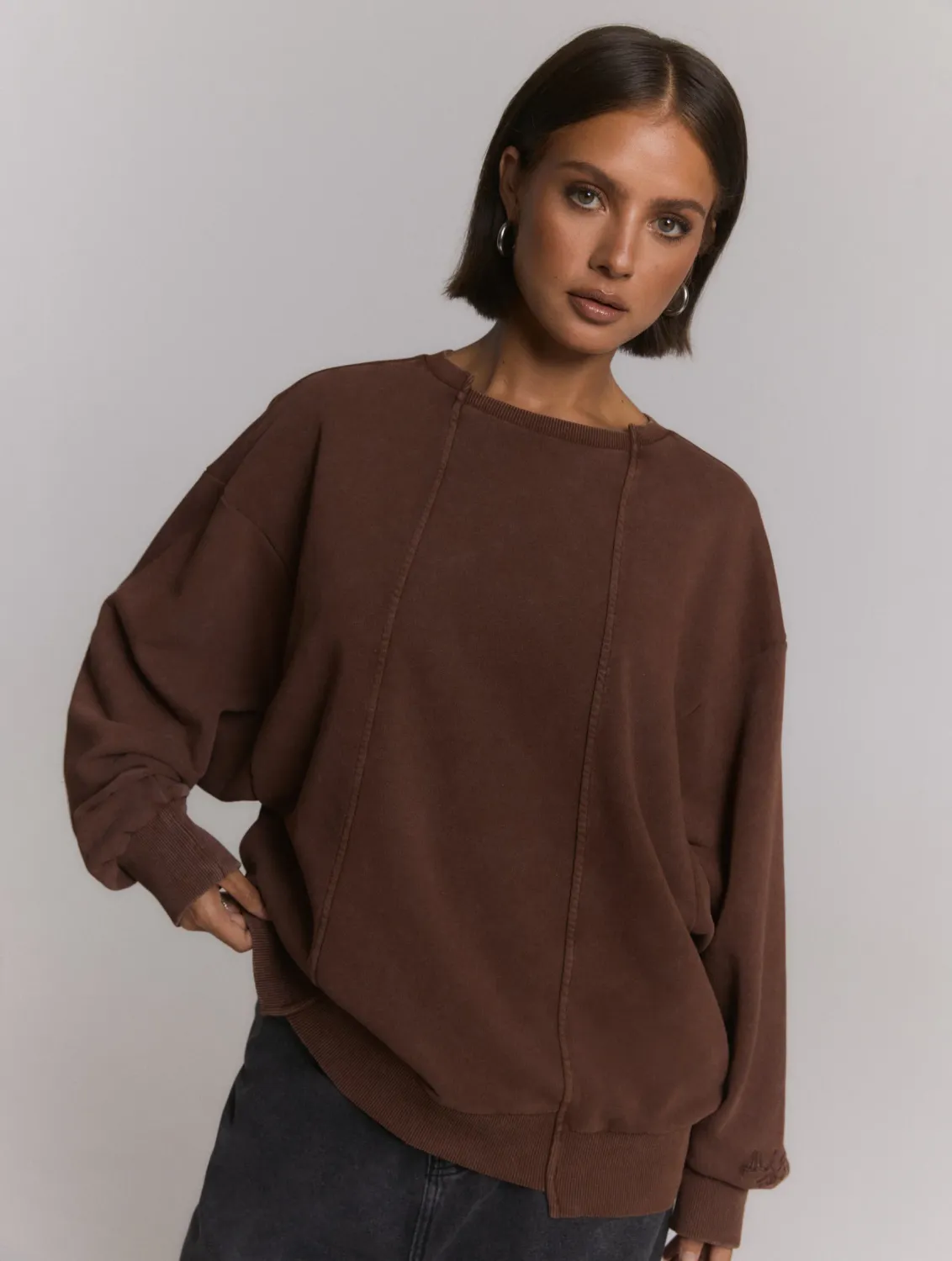 Refined SENNA SWEATER R2609634157 choc brown