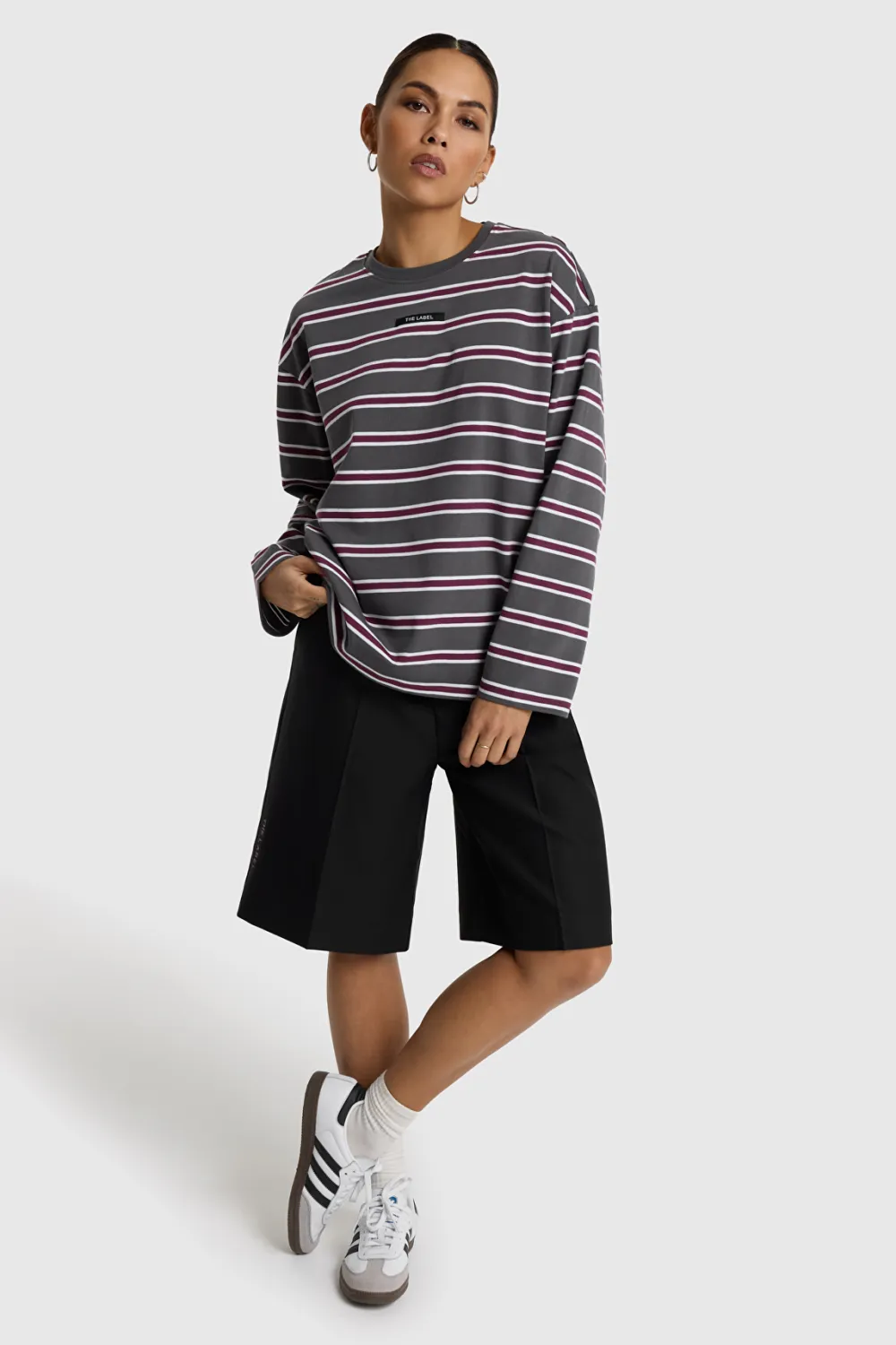 Alix the Label STRIPE LONGSLEEVE T-SHIRT 2608853949 antracite
