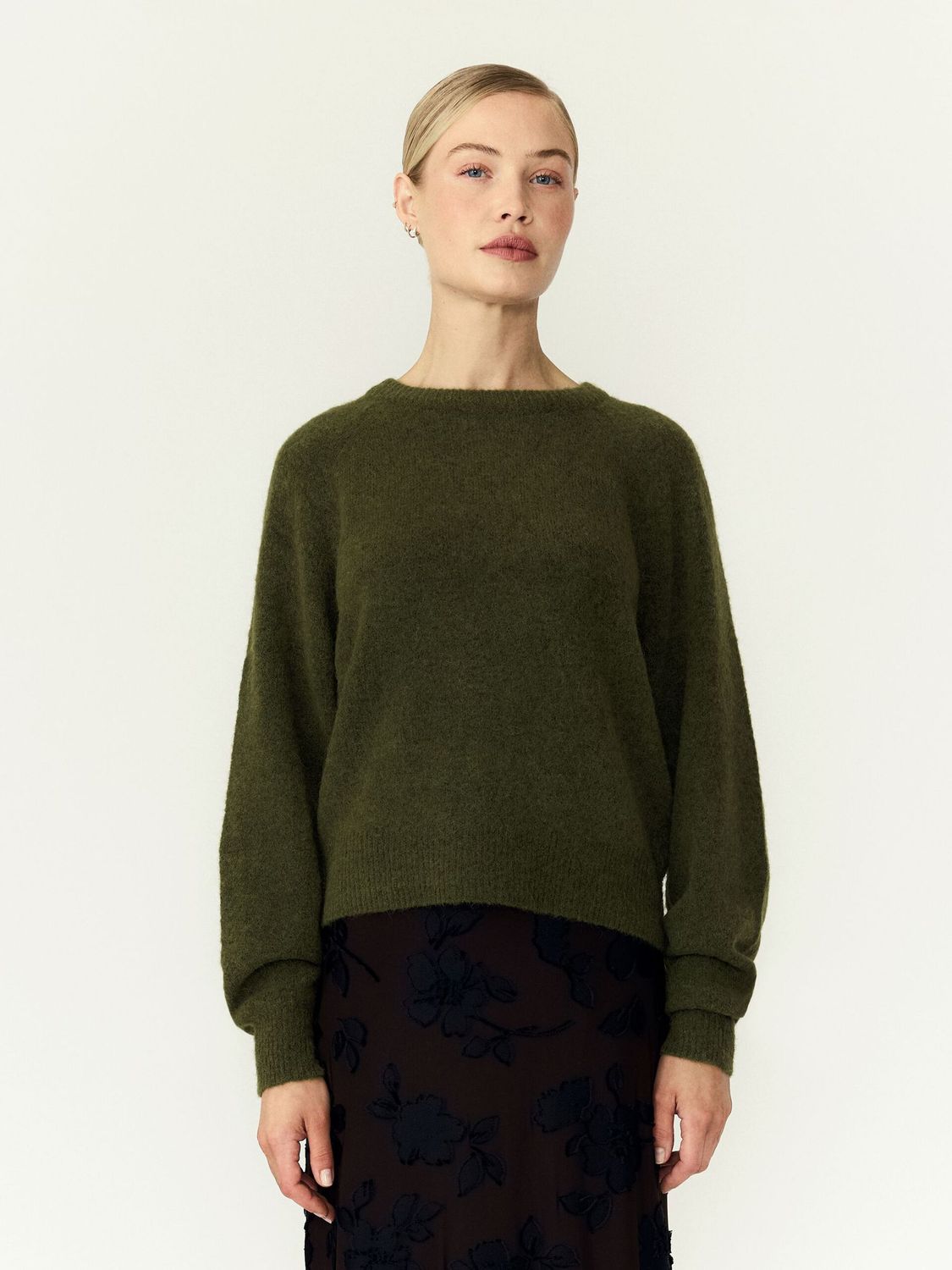 99999 - Algemene gro YASJOHI OS WOOL BLEND PULLOVER S. N: 26041876 Fir Green