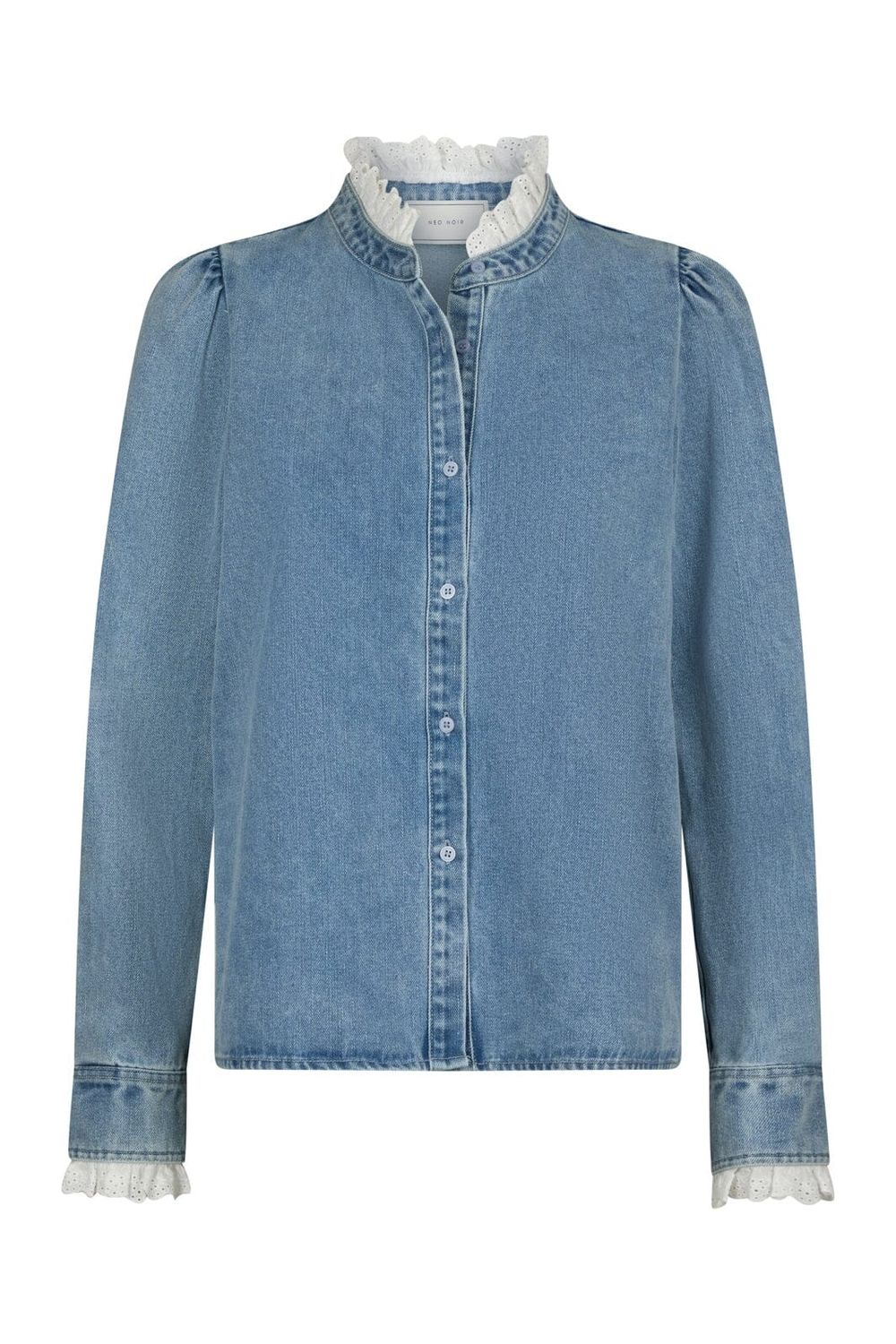 Neo Noir Imara Denim Shirt 169109 Light Blue