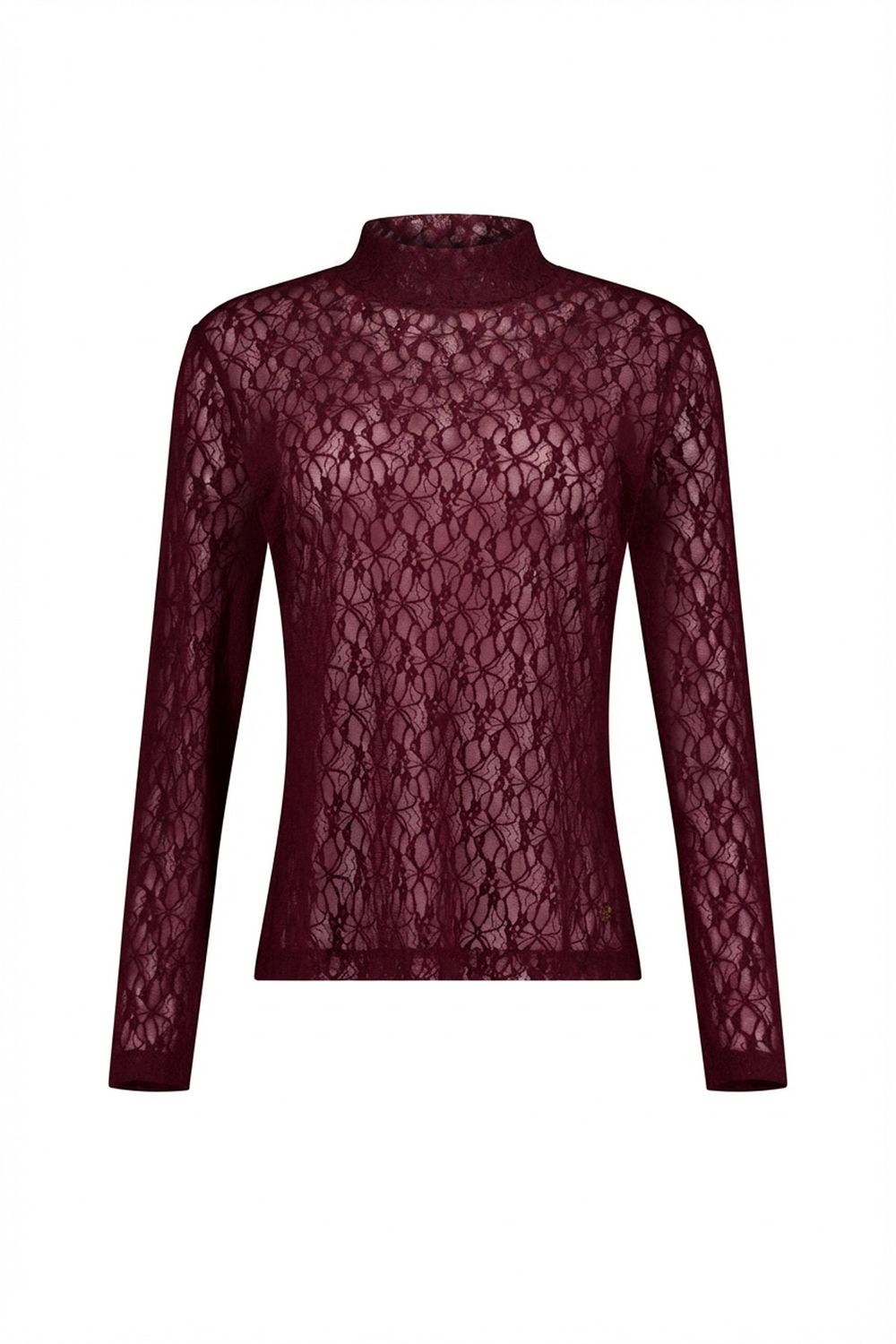 Studio Anneloes Reagan lace col top 14237 aubergine