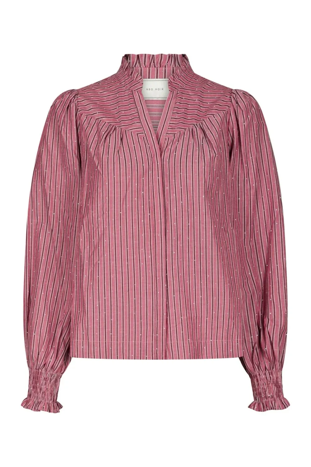 Neo Noir Astrida Soft Stripe Stone Blouse 170370 Dark Rose