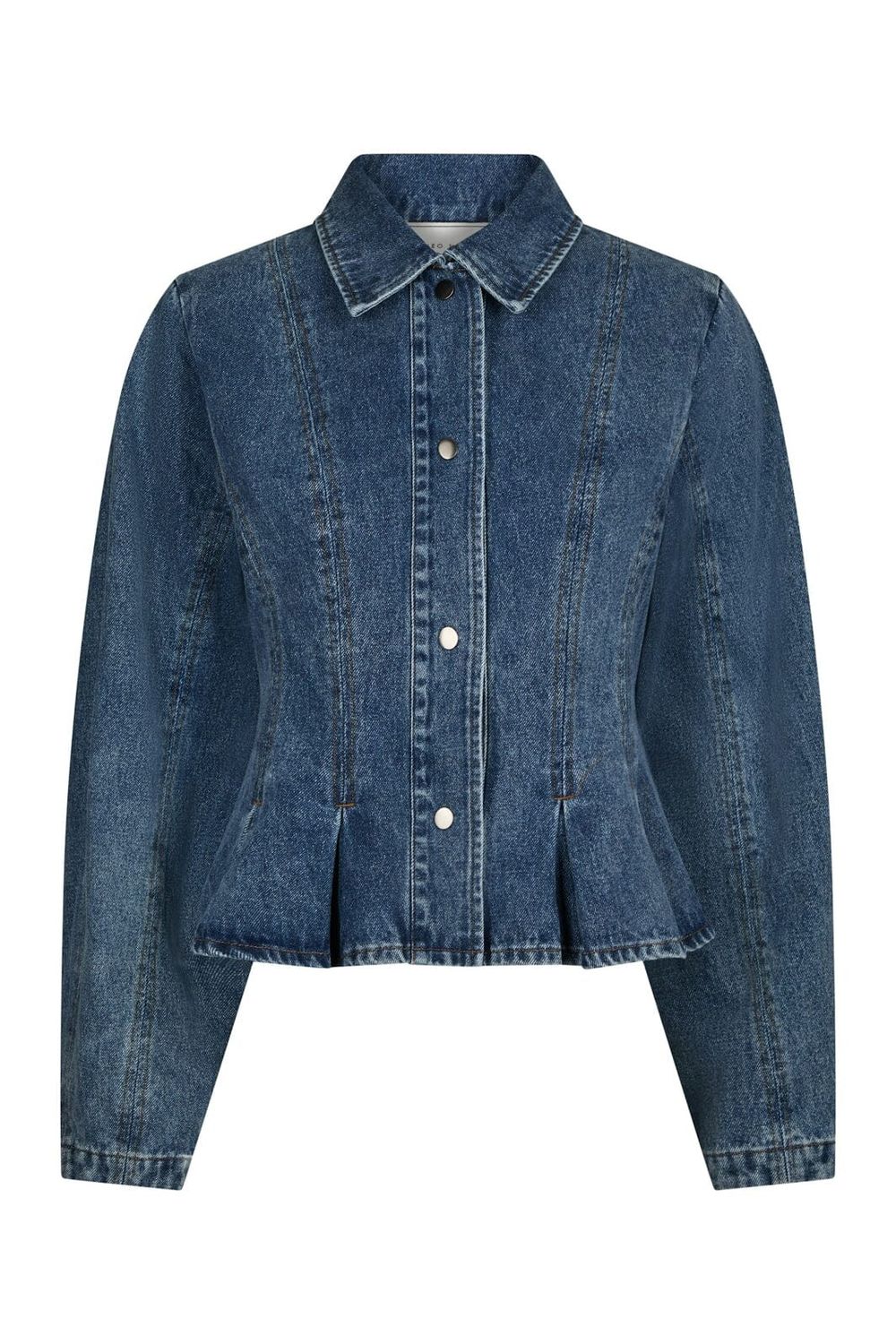 Neo Noir Rivora Denim Peplum Jacket 169549 Blue