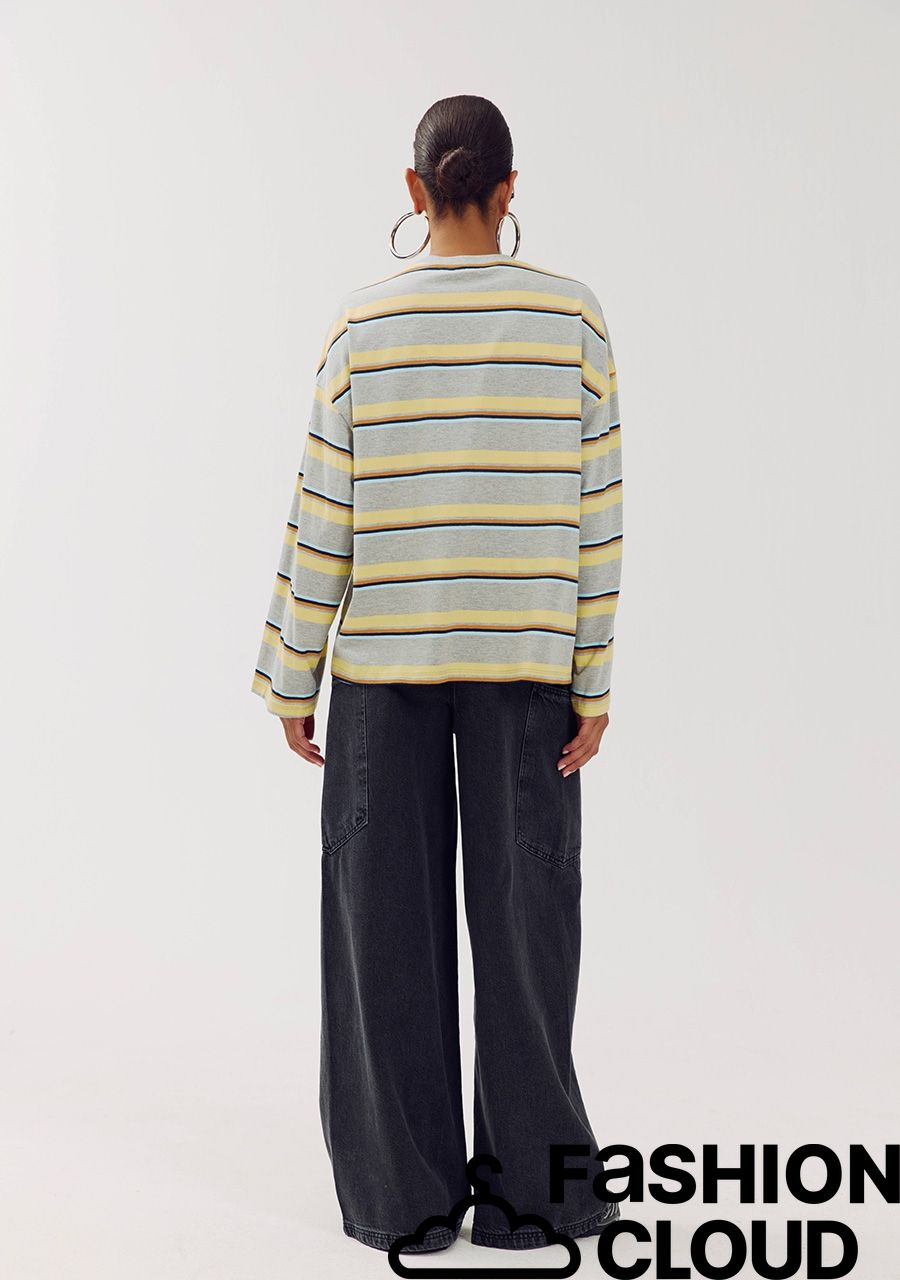 Harper &amp; Yve Tommy gestreepte longsleeve – grijs melange