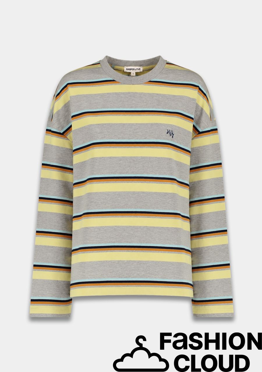 Harper & Yve TOMMY-LS AW6P613 GREY MELEE STRIPE Harper & Yve TOMMY-LS AW6P613 GREY MELEE STRIPE