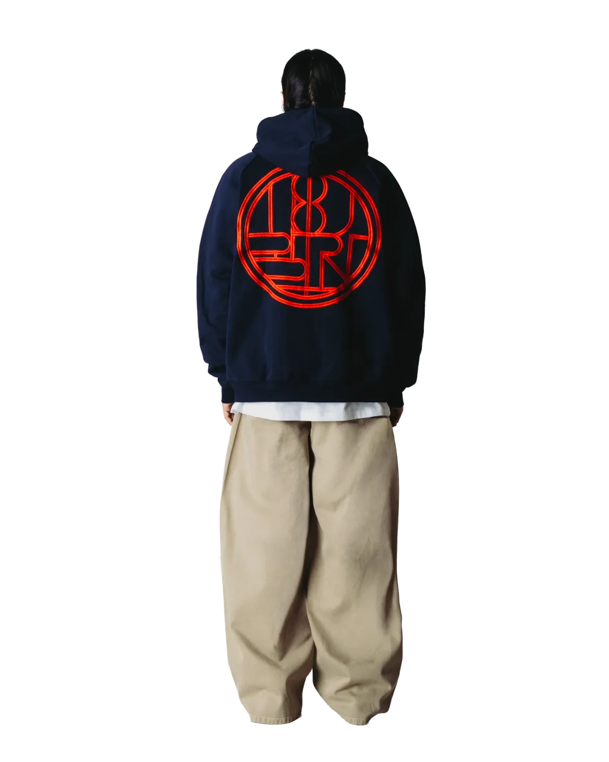Woodbird casual fit hoodie met rits – dark navy