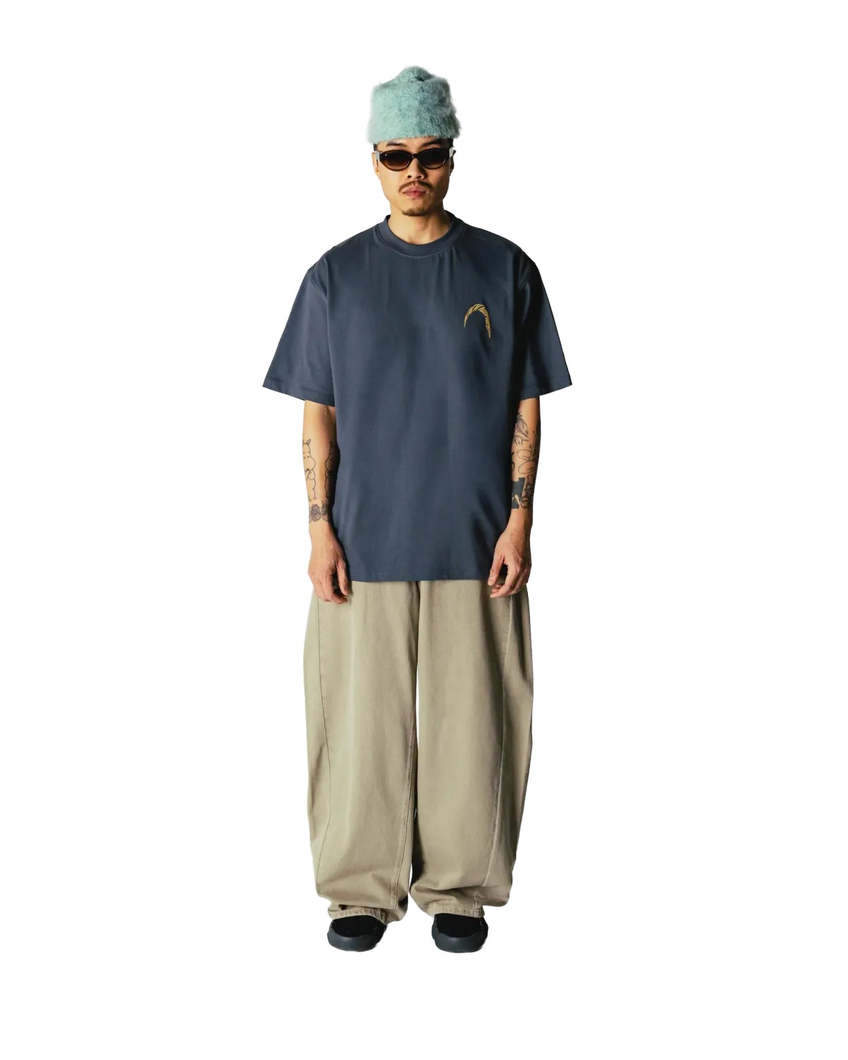 Woodbird Casual fit t-shirt with a round neck 2626-416 Slate Blue