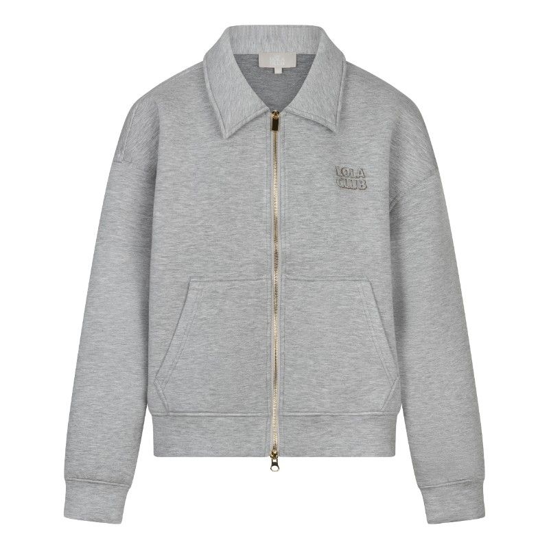 The Lola Club Lois Zip Through Lois-001 Grey Melange