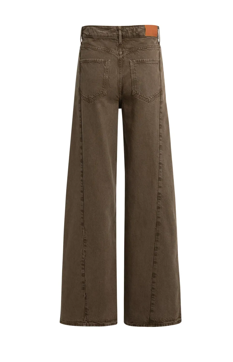 YaYa jeans met hoge taille en wijde pijpen – cacaobruin
