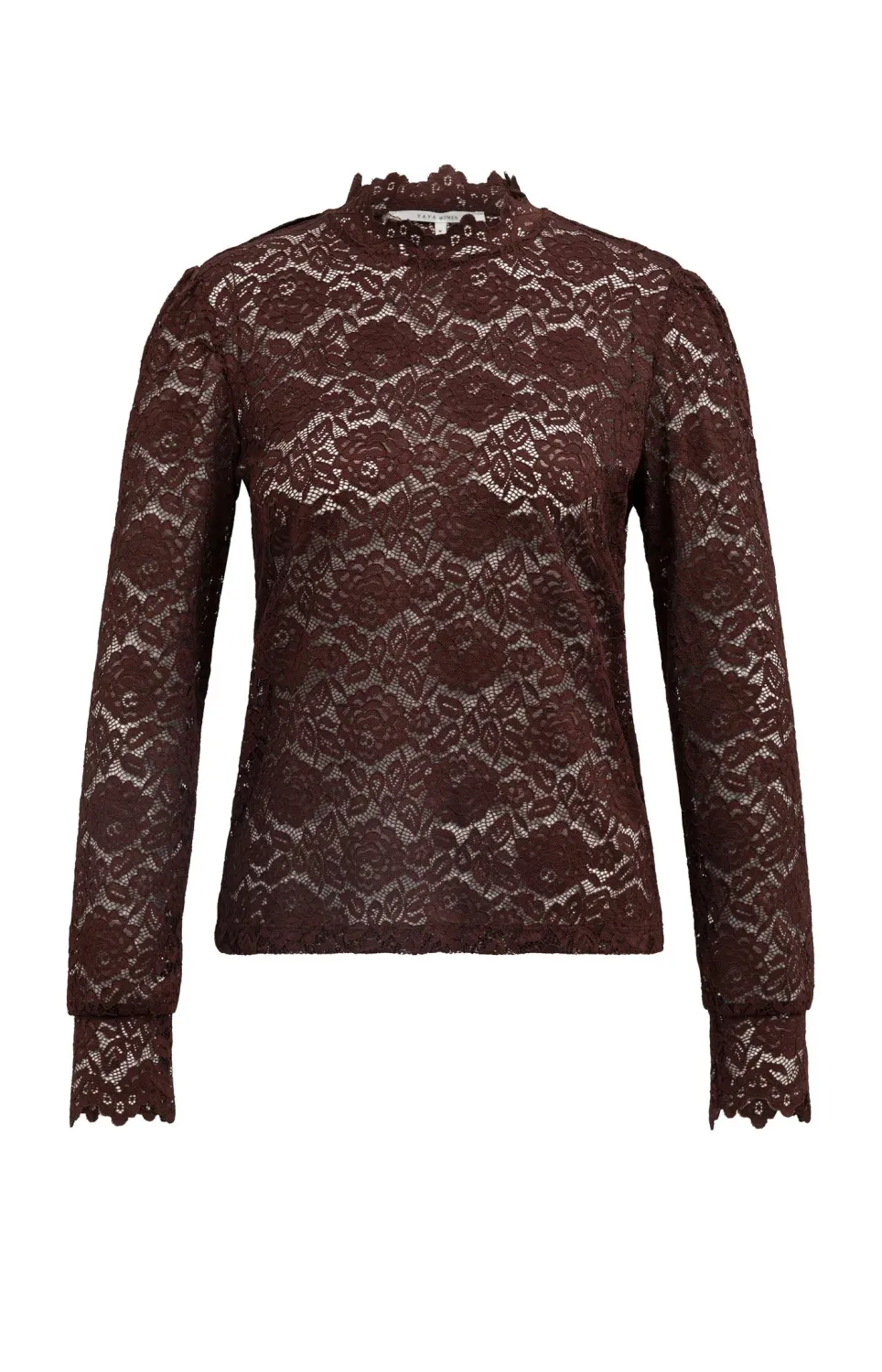 YaYa top met kant 01-709432-610 BITTER CHOCOLATE RED