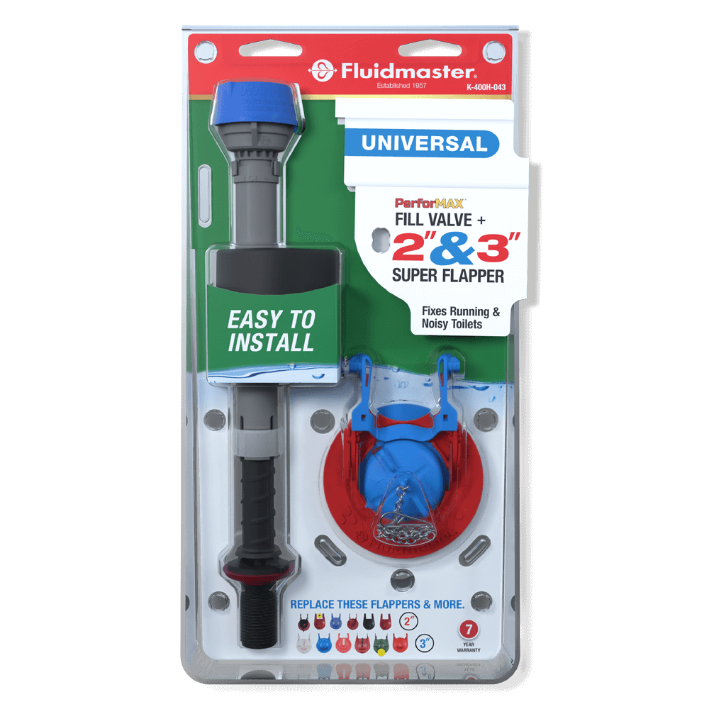 Fluidmaster K-400H-043 Fill Valve + 2" &amp; 3" Super Flapper