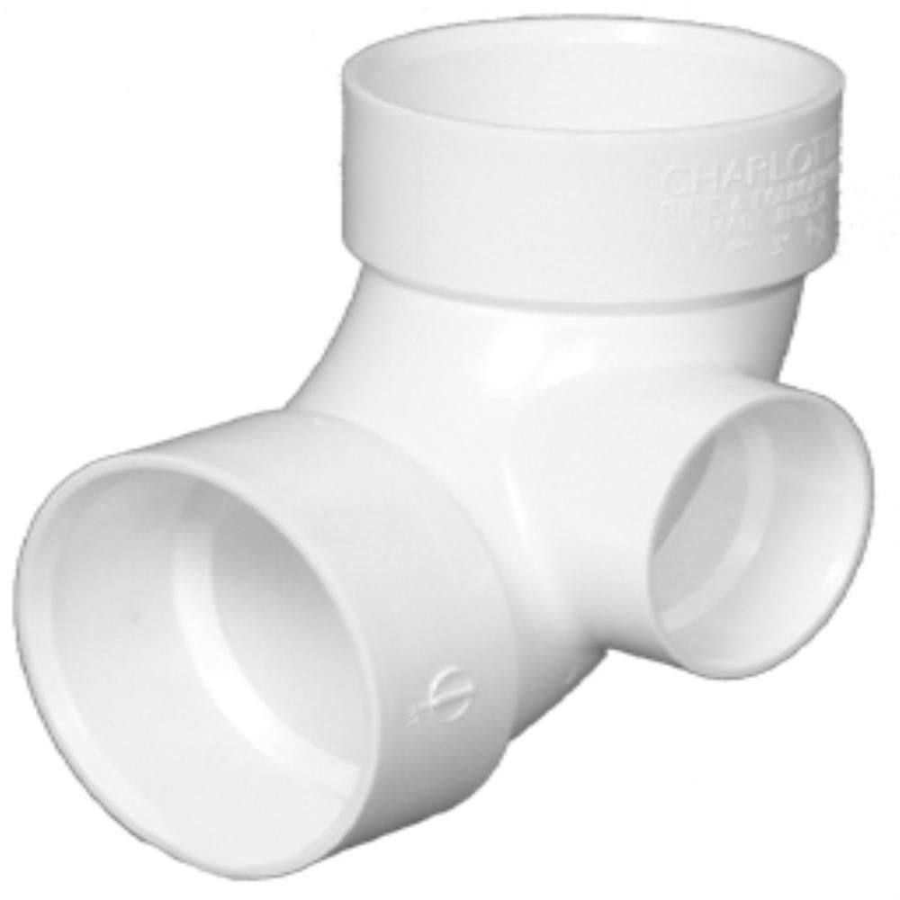 PVC DWV Side Inlet 90 3" x 3" x 2"