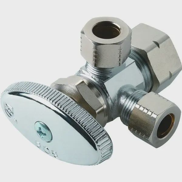 1/4 Turn Stop Valve 5/8" x 3/8" x 3/8" Dual Supply