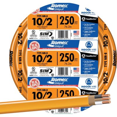 10/2 w/ Ground NM-B Wire 250' Coil