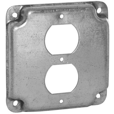 2-GANG METAL DUPLEX COVER RAISED