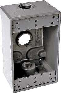 1-GANG WEATHERPROOF BOX 3/4" 3 HOLE
